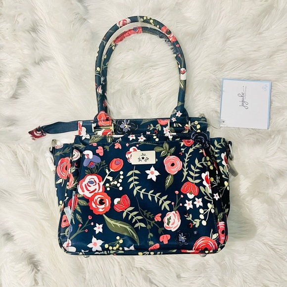 Ju-Ju-Be Be Sassy Navy Floral Organizational Satchel Bag (Midnight Posy) - Picture 2 of 9